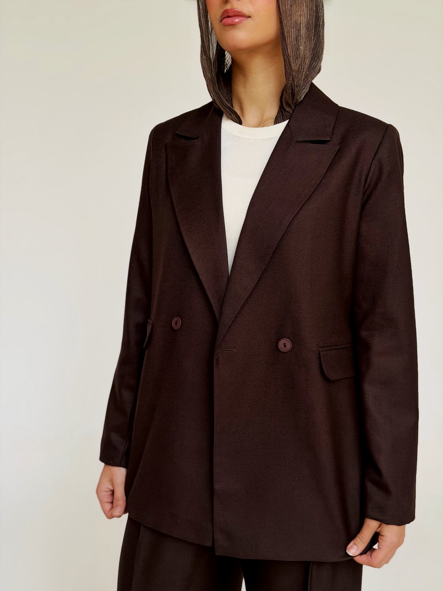 The Tailored Relaxed Blazer in Brown