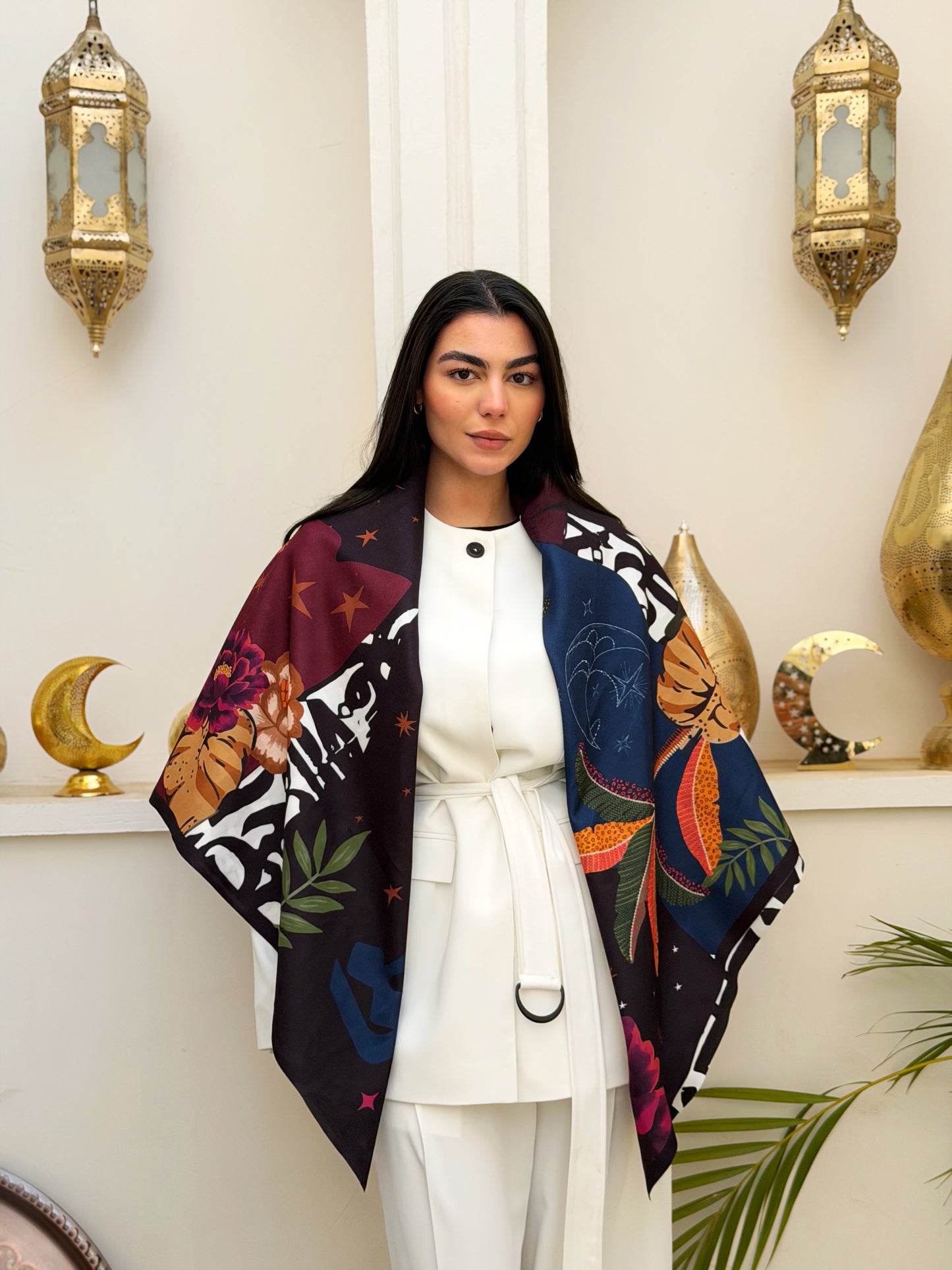 Rust Wool Scarf Square