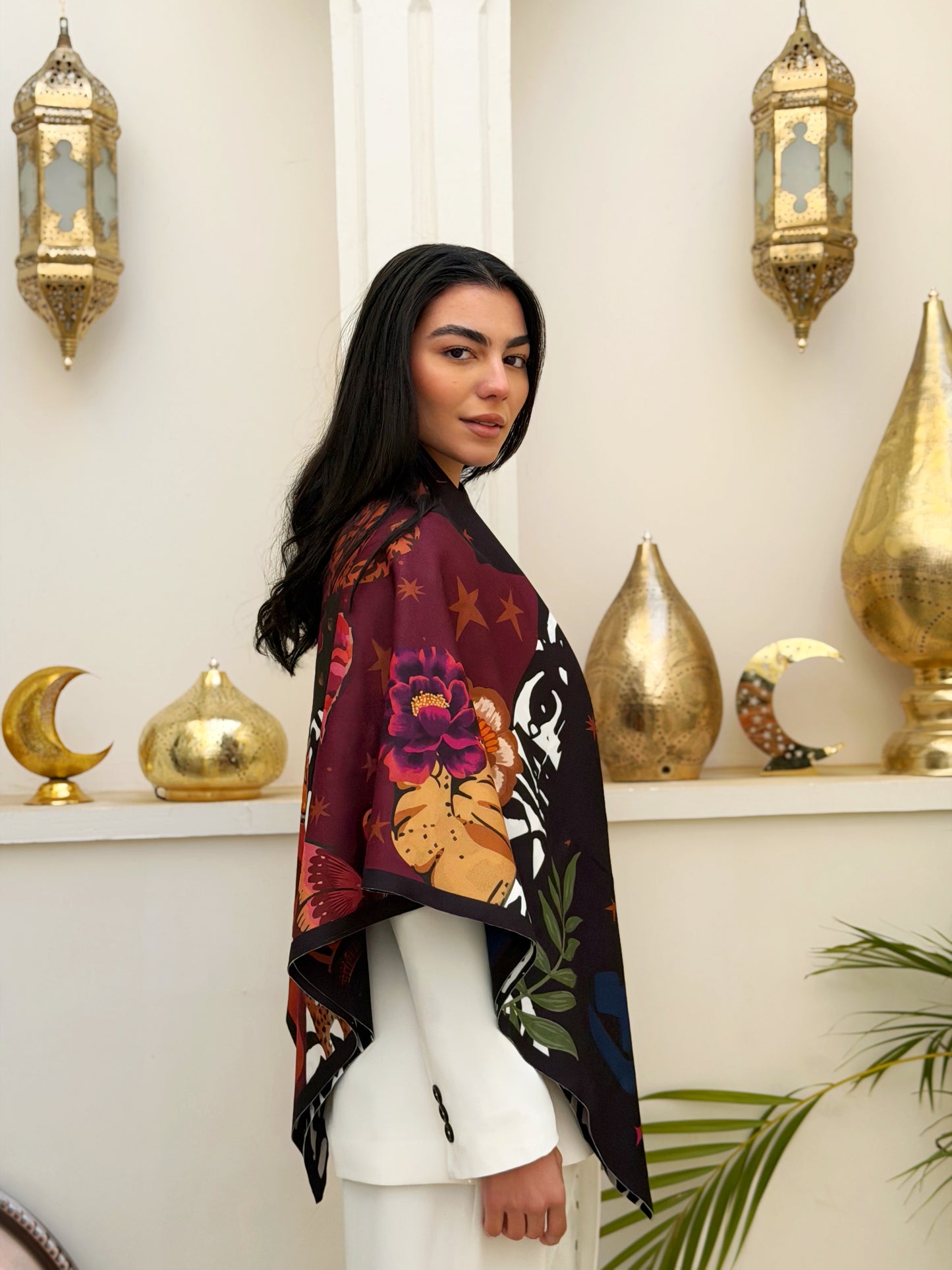 Rust Wool Scarf Square