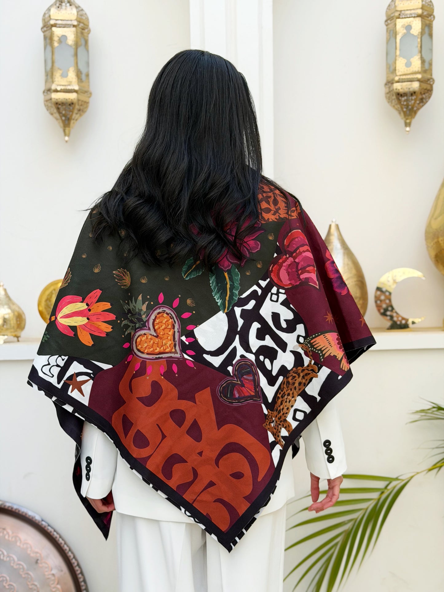 Rust Wool Scarf Square