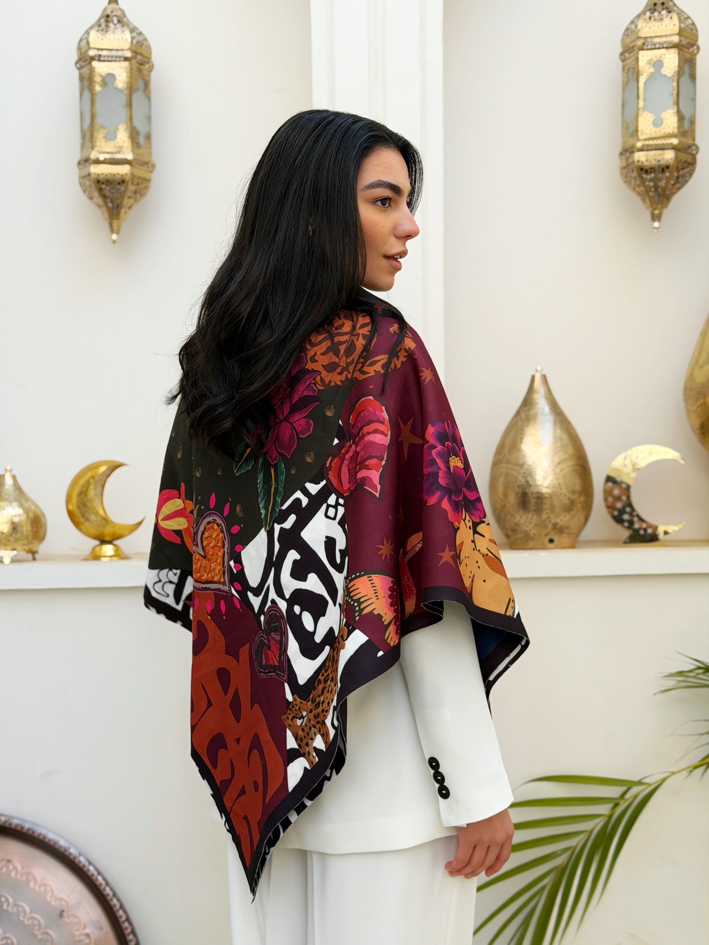 Rust Wool Scarf Square