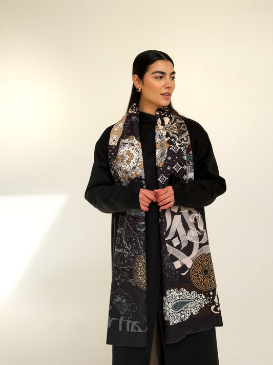 Ink wool scarf (Rectangle)