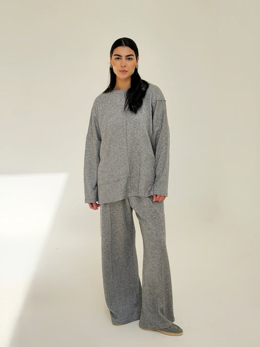 Oversized wool set In Gray