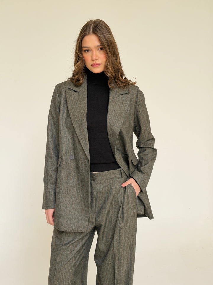 The Tailored Striped Pants In Cafe