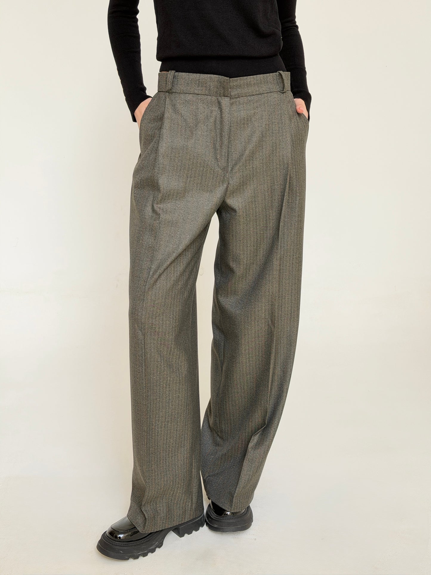 The Tailored Striped Pants In Cafe