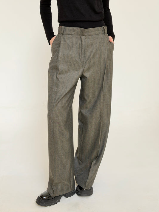 The Tailored Striped Pants In Cafe