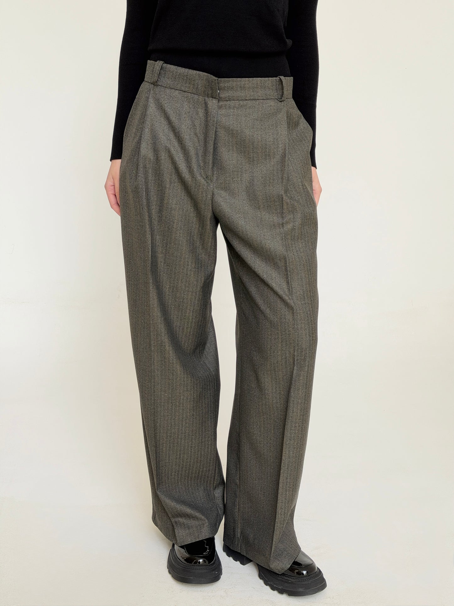 The Tailored Striped Pants In Cafe