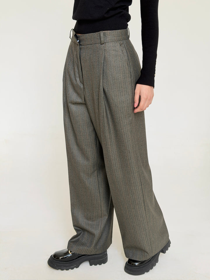 The Tailored Striped Pants In Cafe
