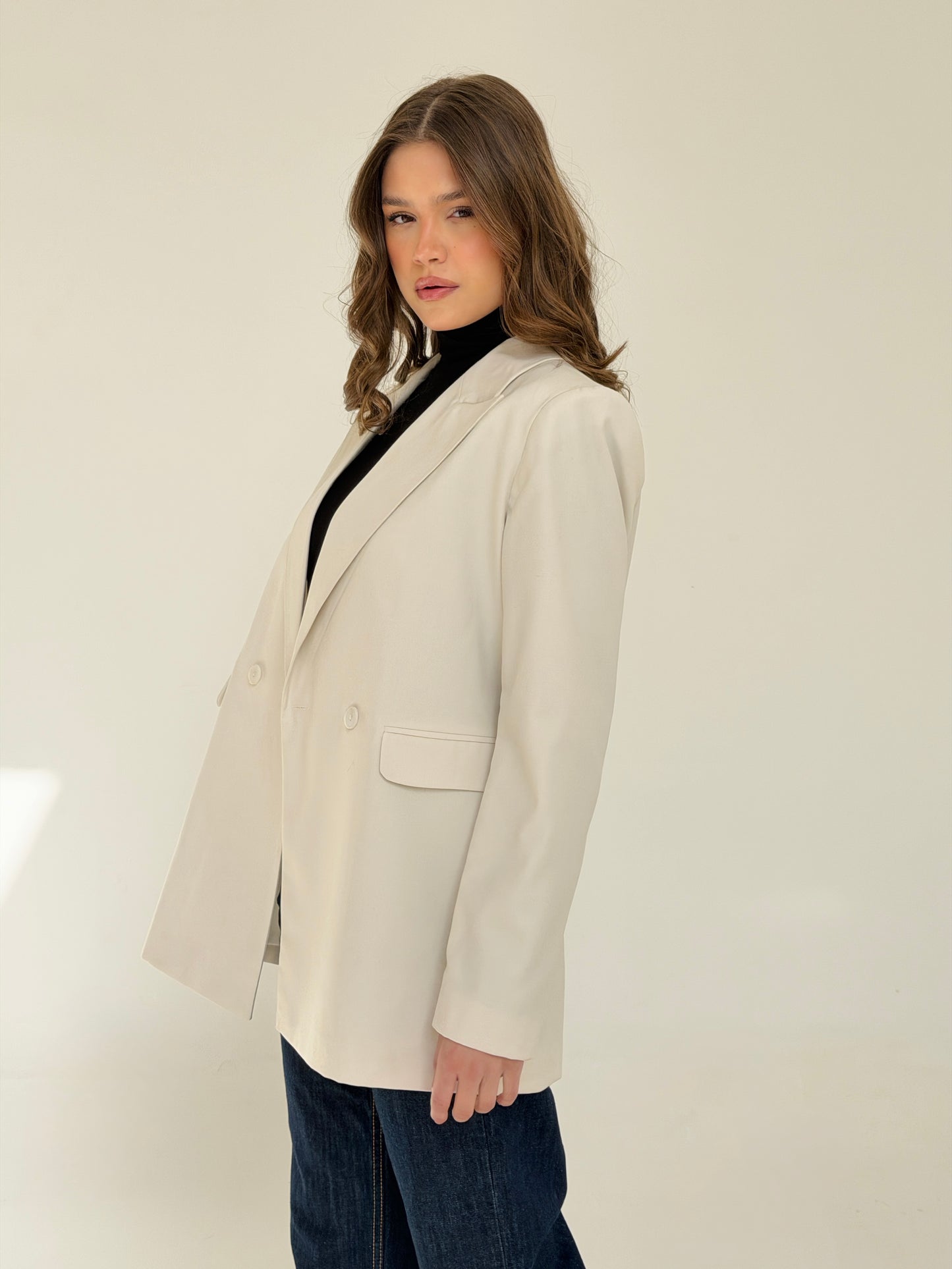 Boss Mode Blazer In Off white