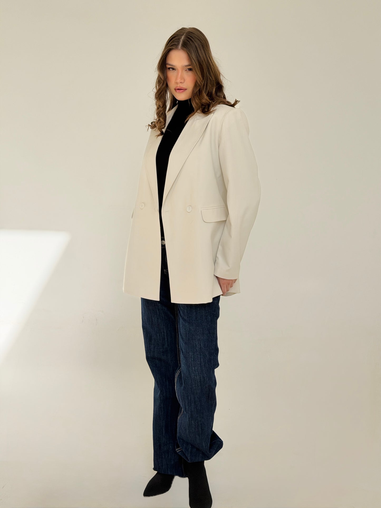 Boss Mode Blazer In Off white