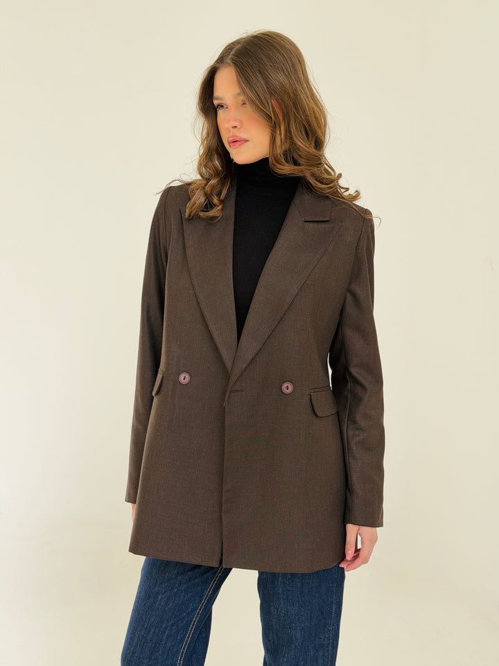 Boss Mode Blazer In chocolate Brown