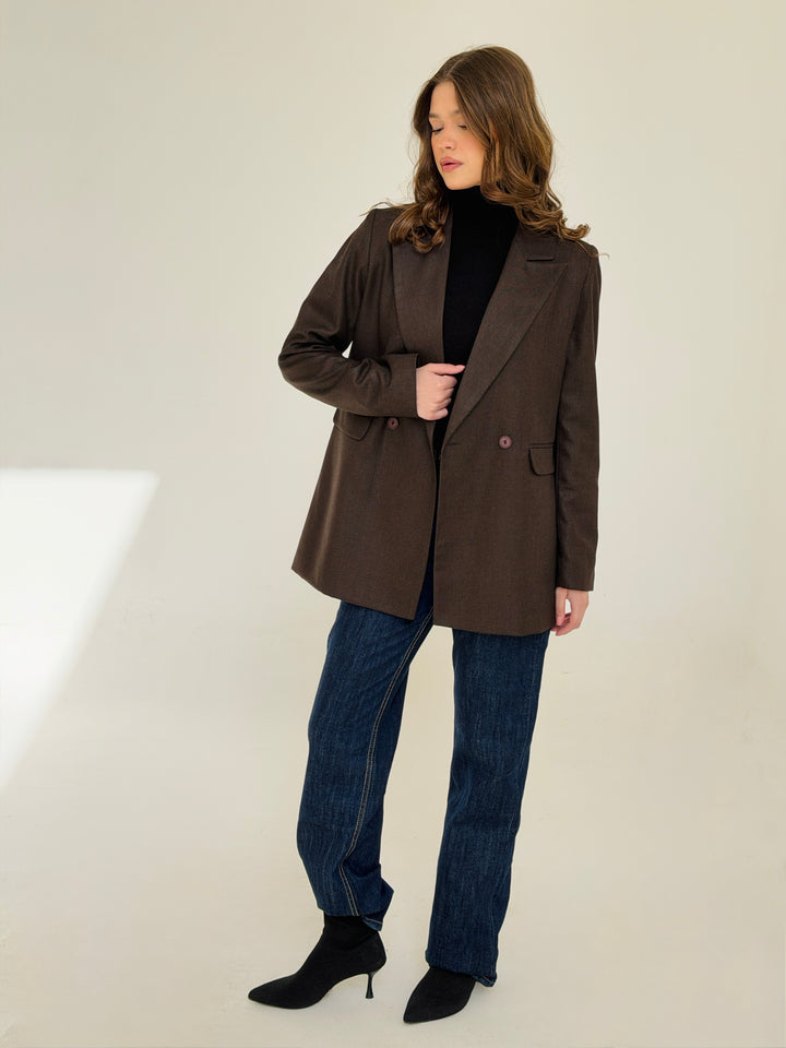 Boss Mode Blazer In chocolate Brown
