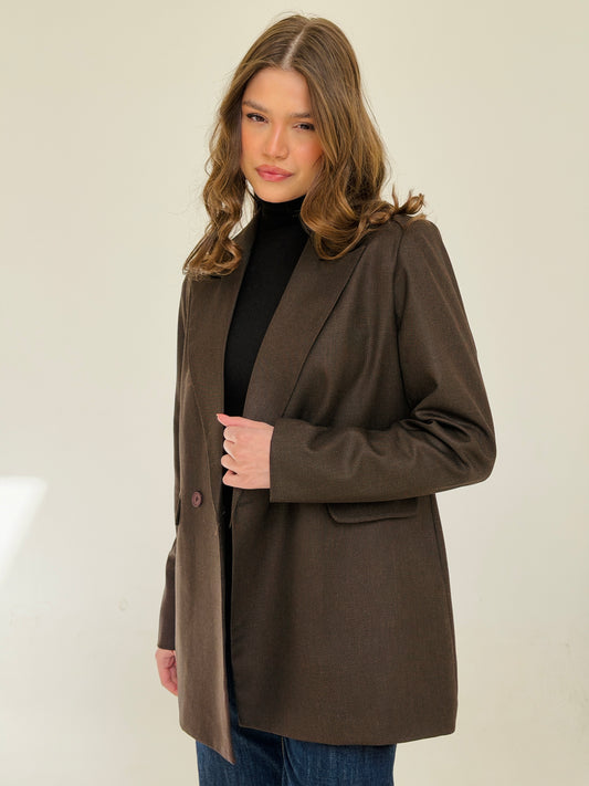 Boss Mode Blazer In chocolate Brown