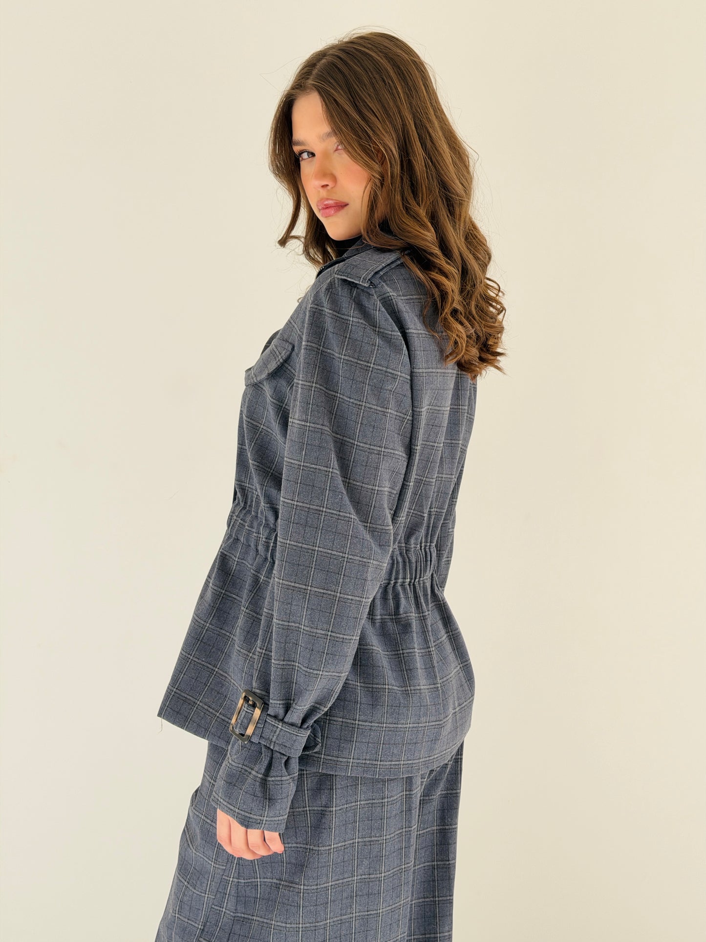 Checkered suit in blue