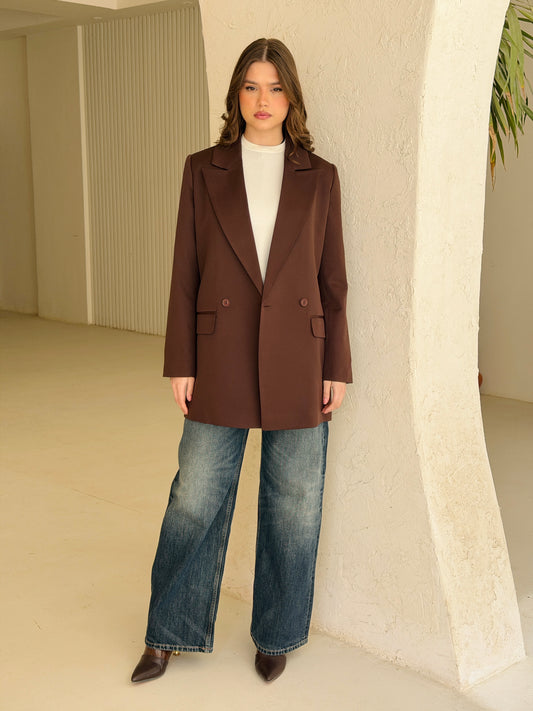 Relaxed Fit Chocolate brown blazer