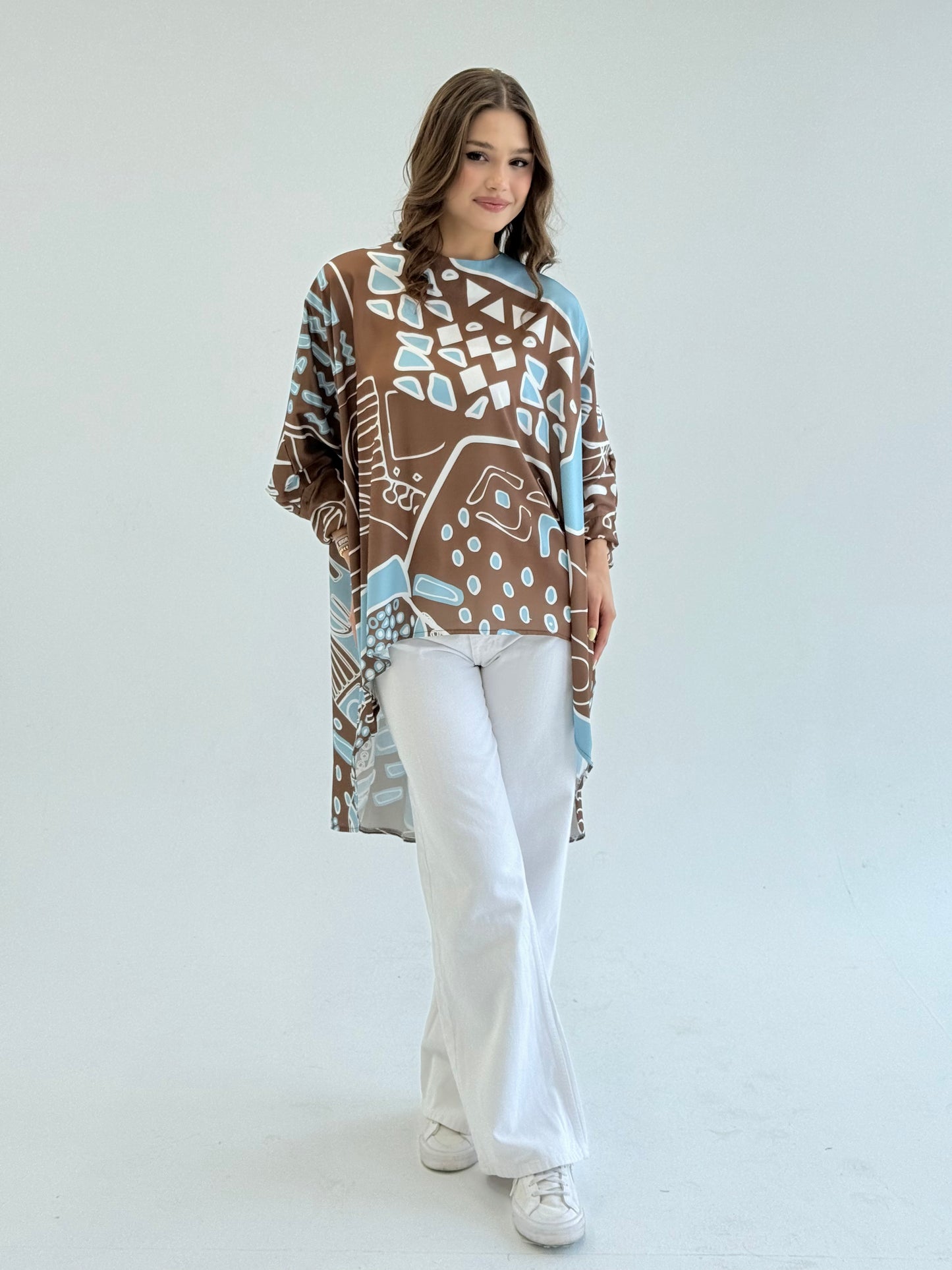 Printed satin blouse