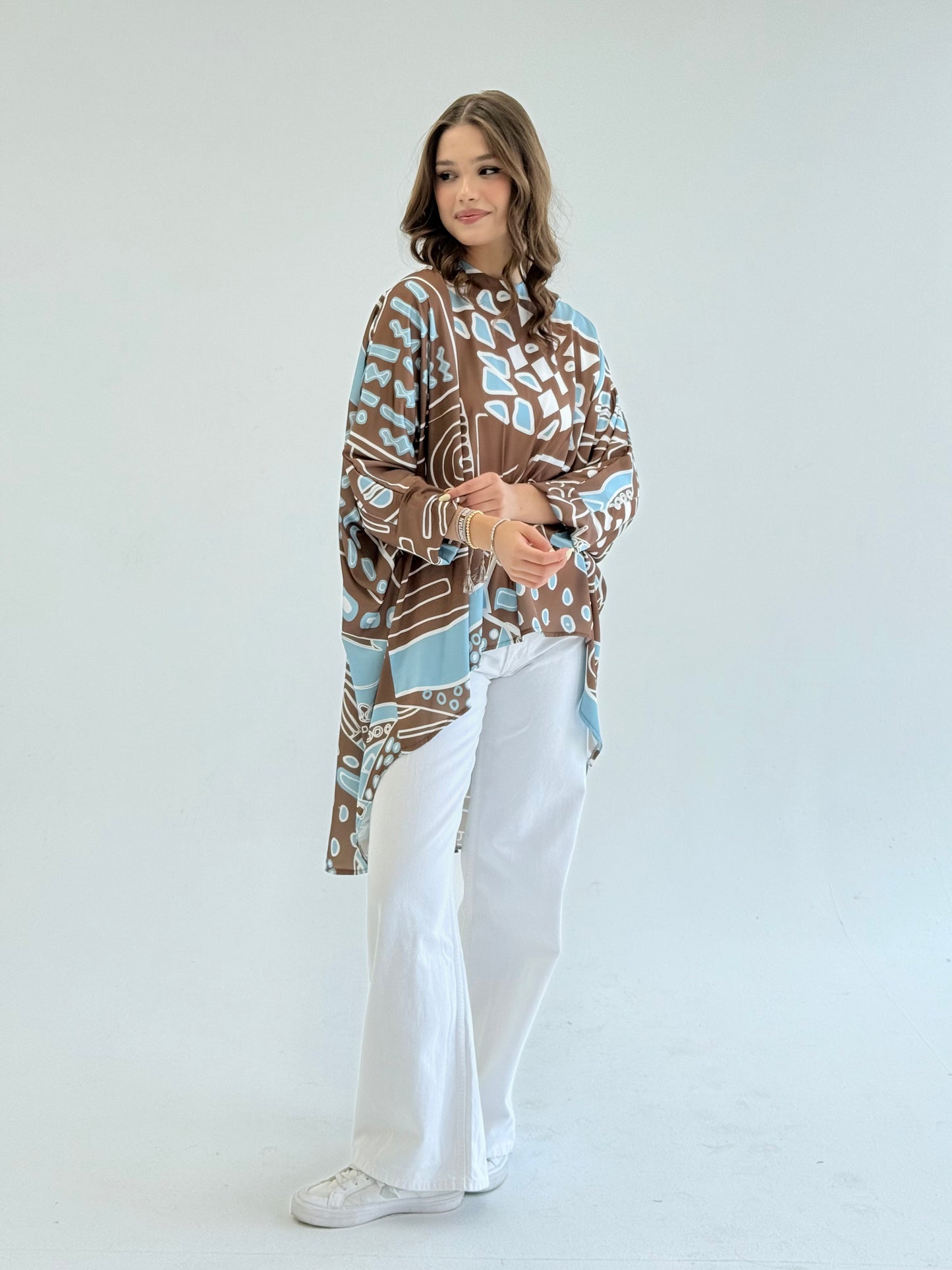 Printed satin blouse