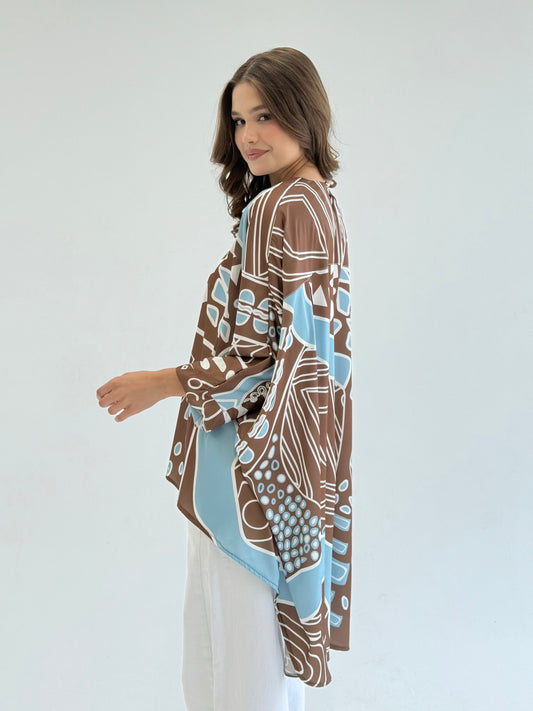Printed satin blouse