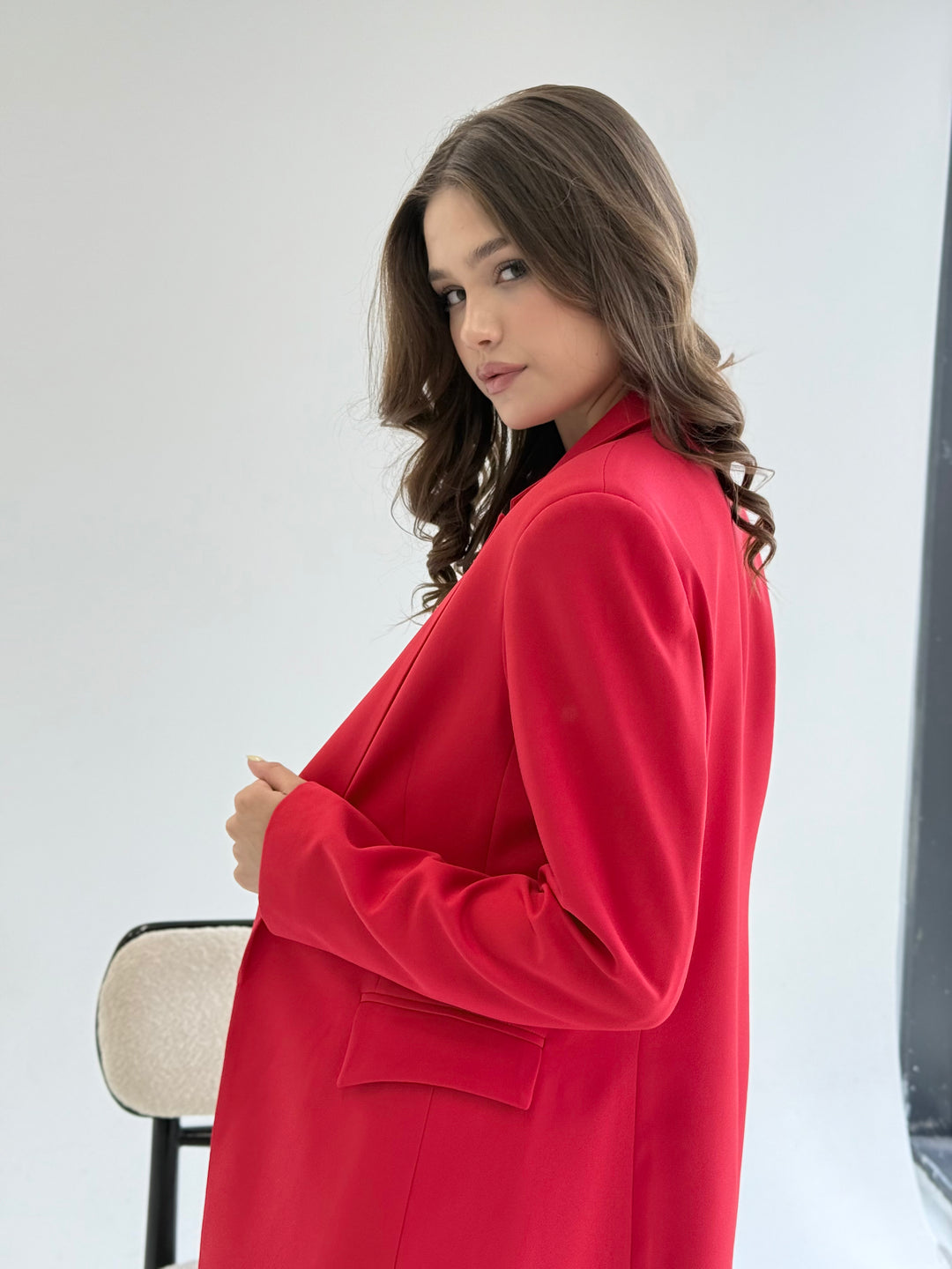 SLIM FIT RED BLAZER