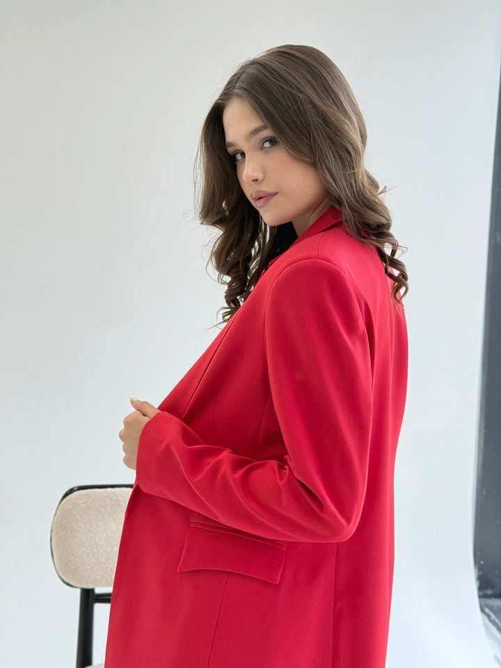 SLIM FIT RED BLAZER