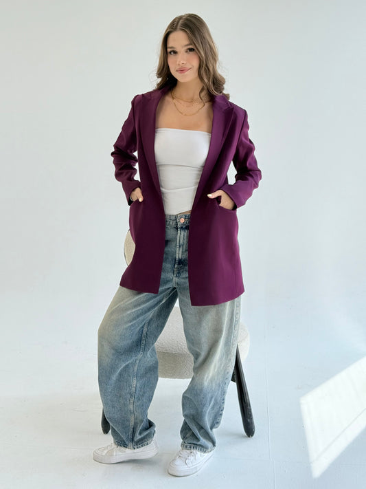 Slim fit purple blazer