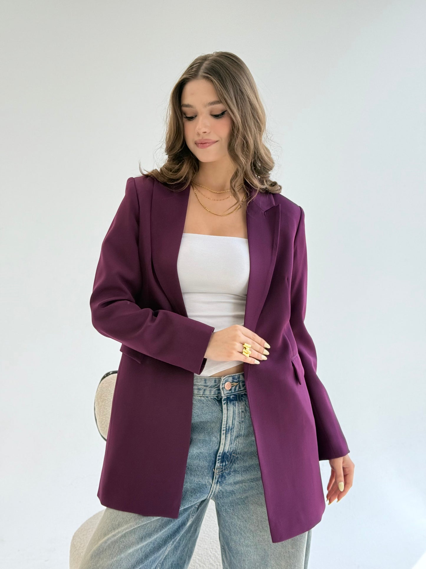 Slim fit Blazer in burgundy