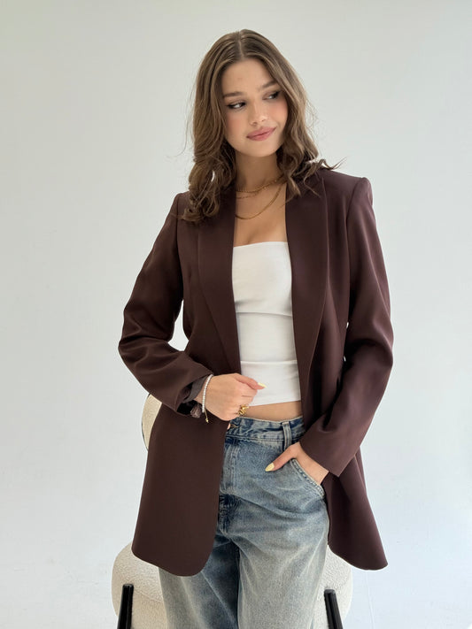 SLIM FIT BROWN BLAZER