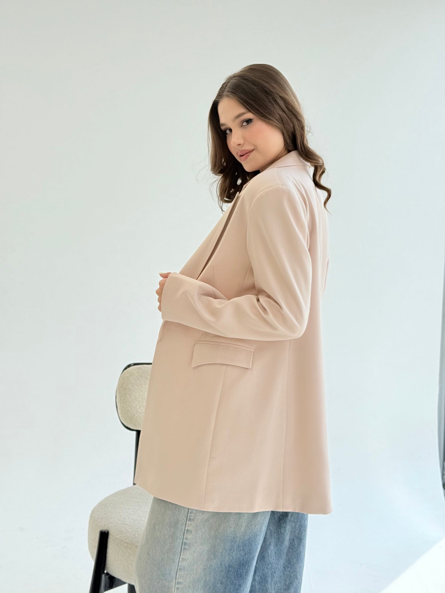 Slim fit blazer beige