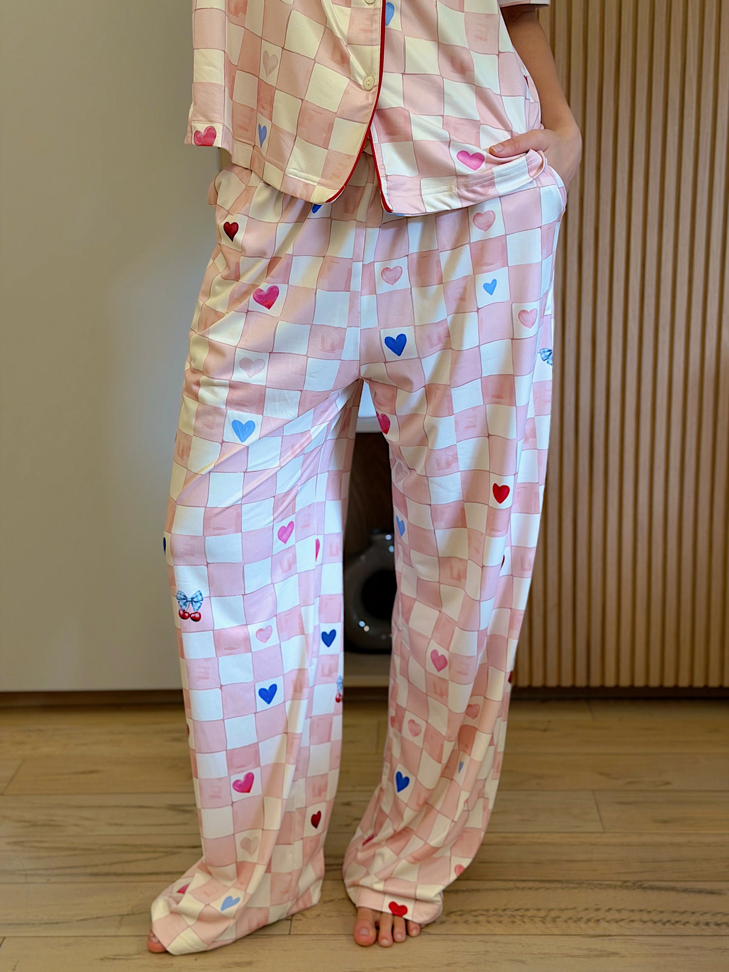 Self love cotton Button -up pajama / sweetest in Pink
