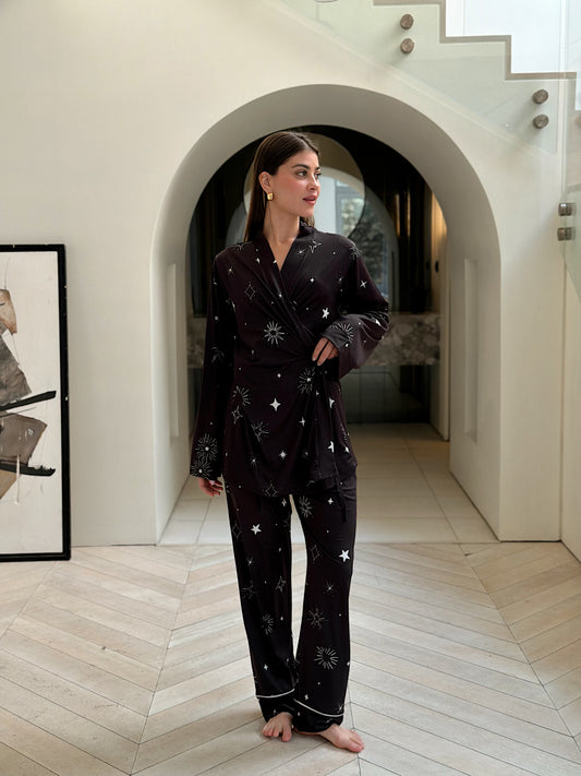 Self love cotton/ Midnight stars in black