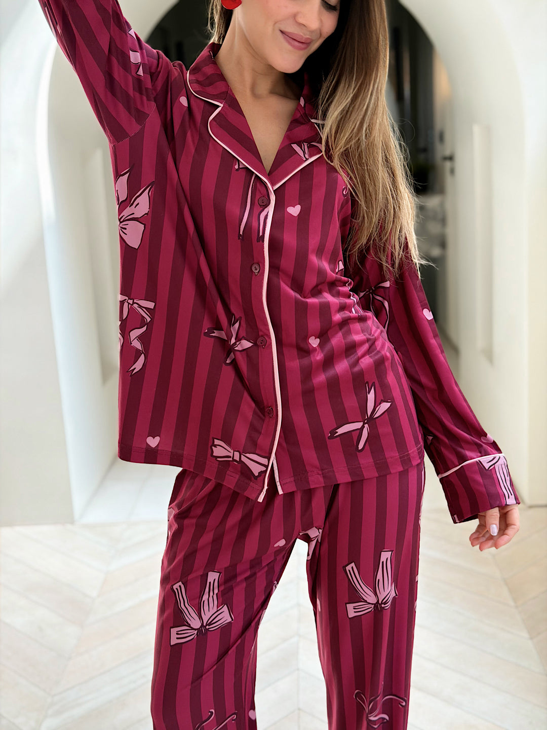 Self love cotton /Berry Bows in Fuchsia
