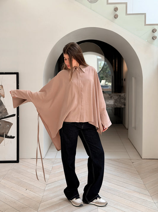 Effortless Flow blouse in Beige