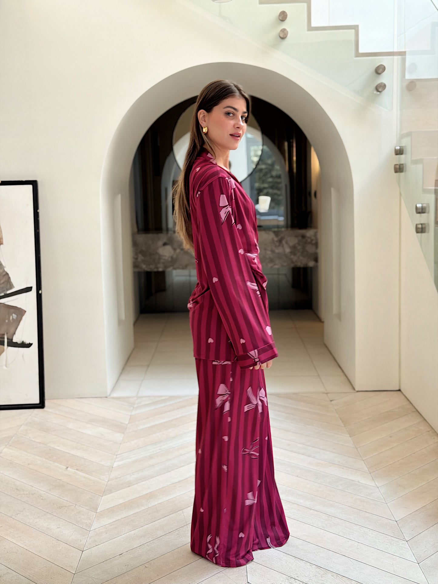 Self love cotton /Berry Bows in Fuchsia