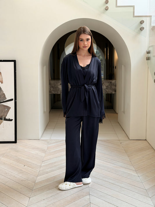 Self love satin/ Dream lace in Navy blue