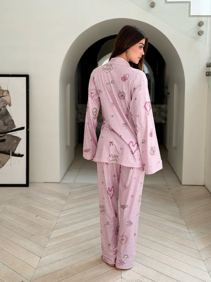 Self love cotton/ Angle mood in pink pajama only