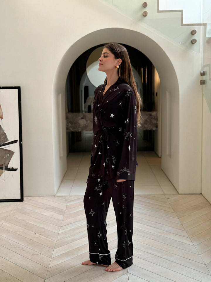 Self love cotton/ Midnight stars in black pajama only