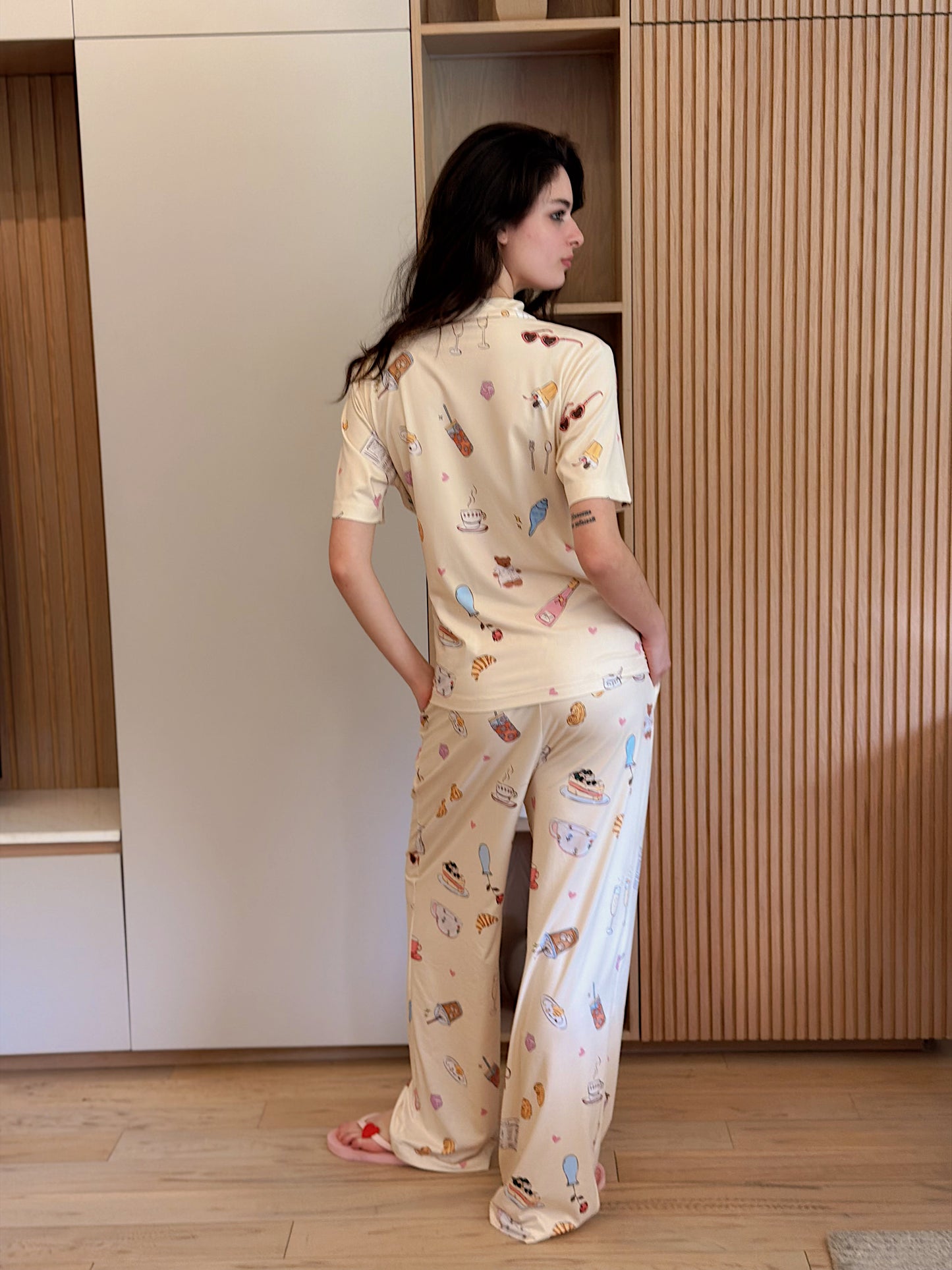 Self love cotton warp-style pajama/self love in yellow