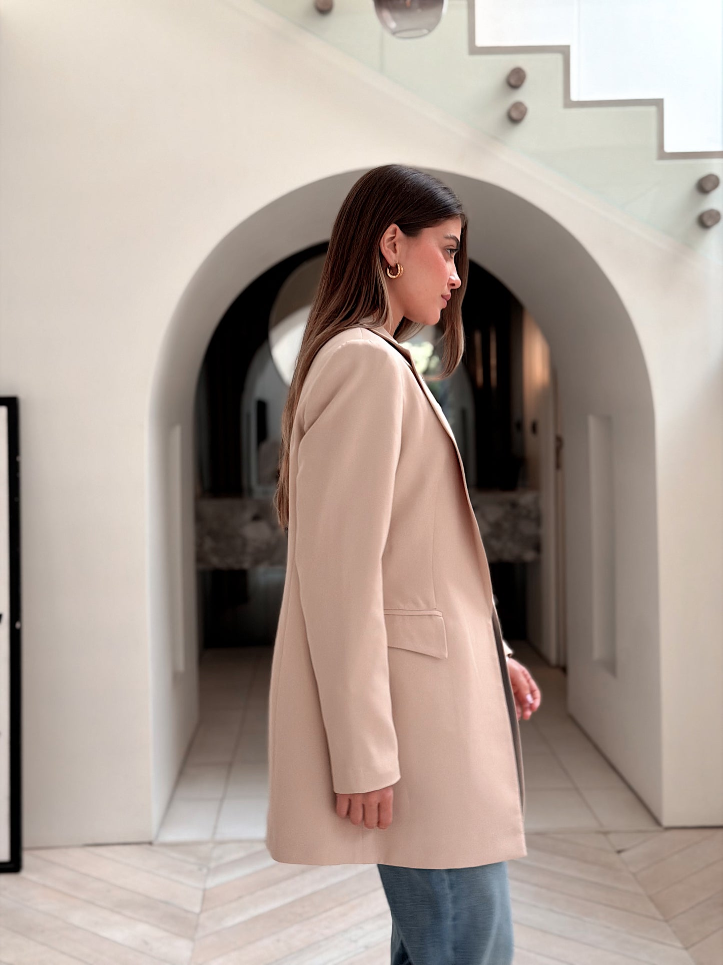 Slim fit blazer beige