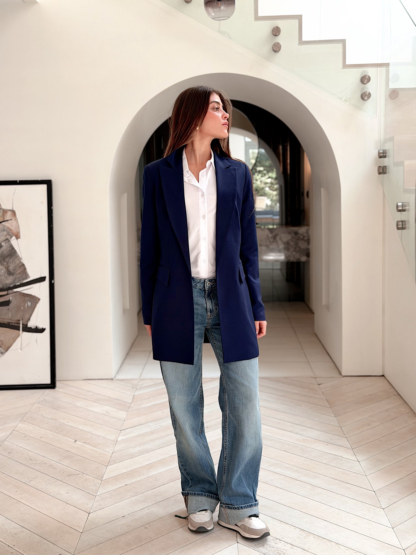 Slim fit navy blue blezer