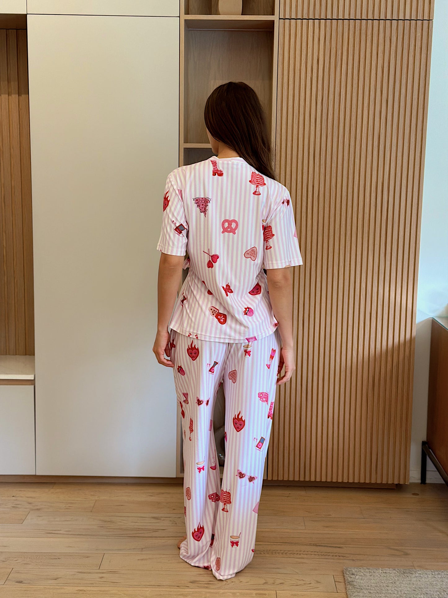 Self love cotton warp-style pajama  /Coffe