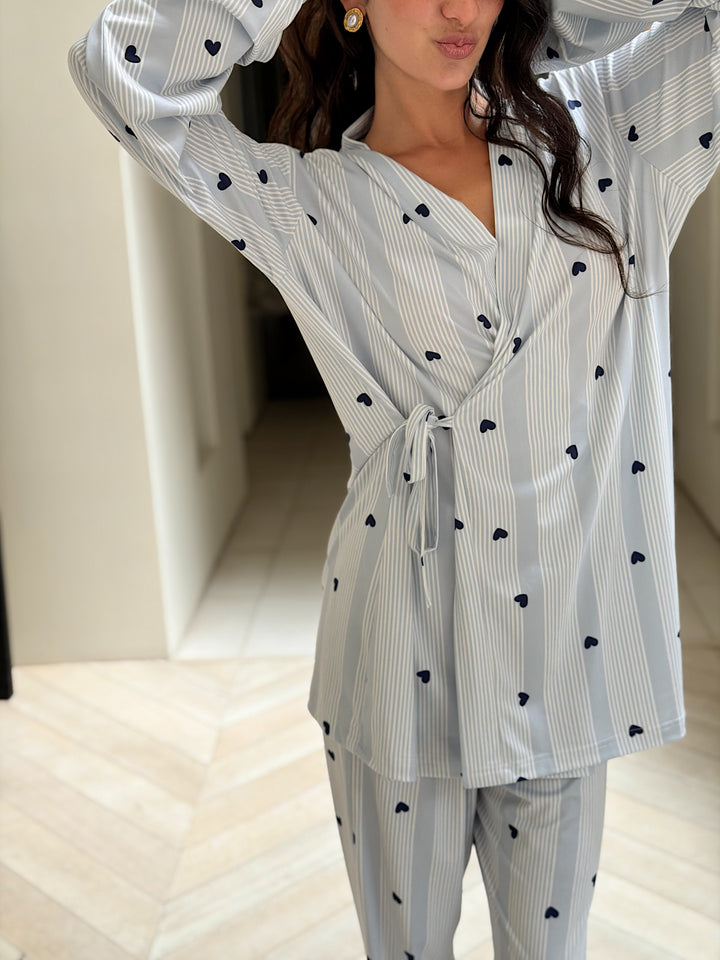 Self love cotton/ lovely lines in Blue pajama only