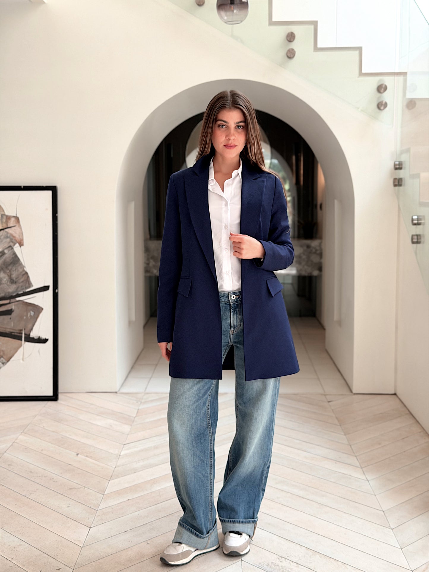 Slim fit navy blue blezer