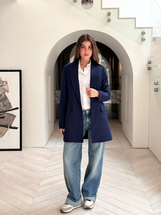 Slim fit navy blue blezer