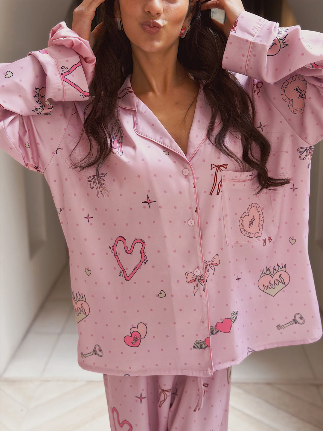 Self love cotton /Angle mood in pink pajama only