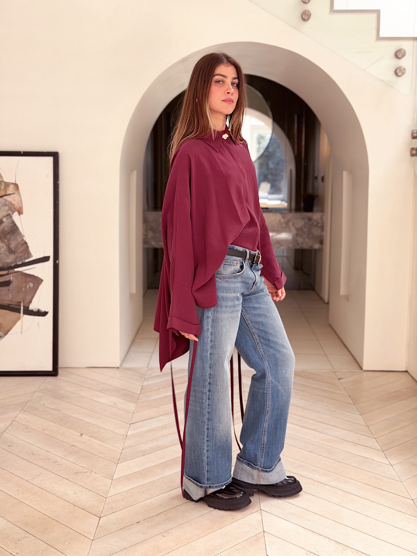 Effortless Flow blouse in Burgundy