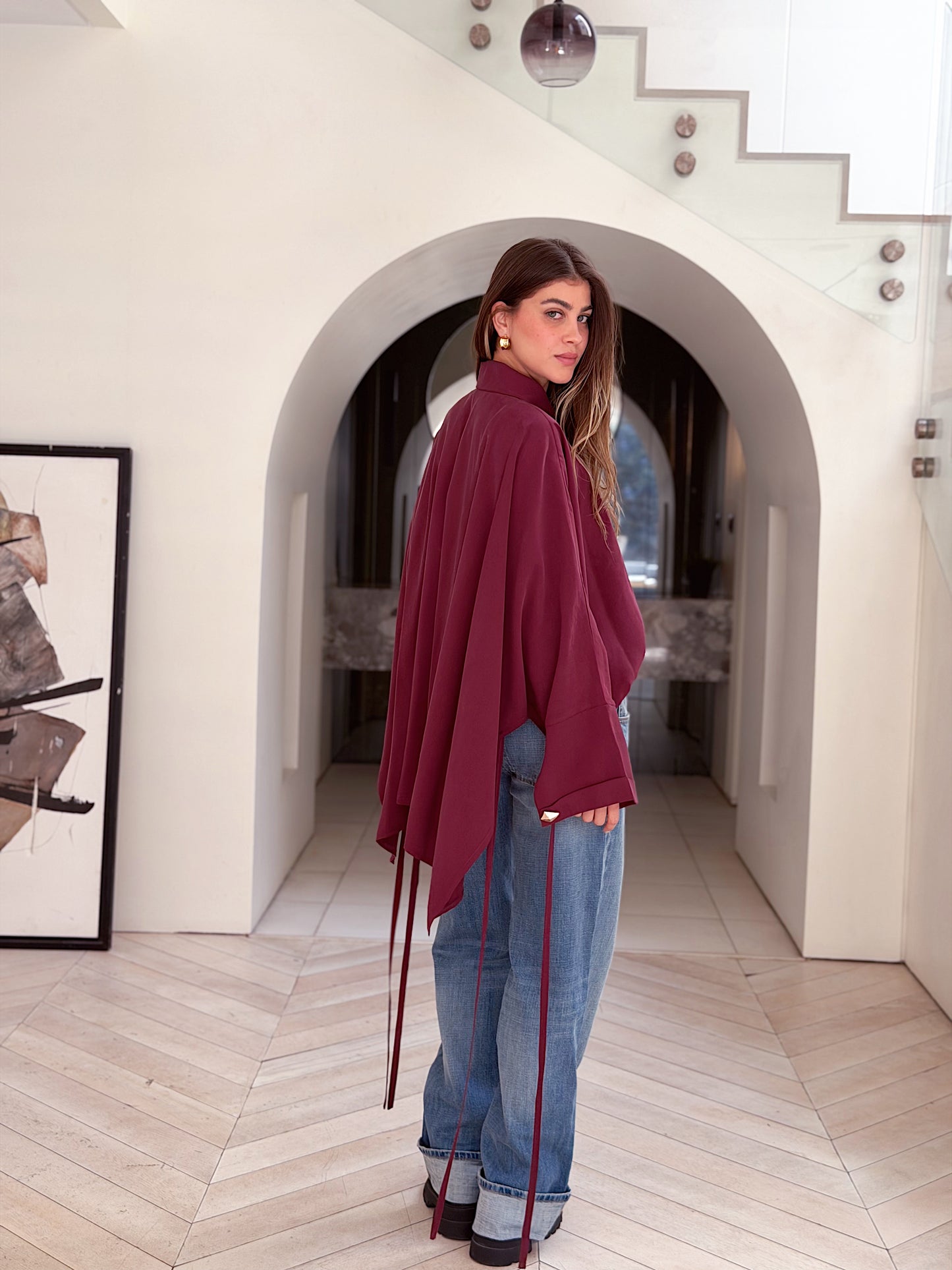 Effortless Flow blouse in Burgundy