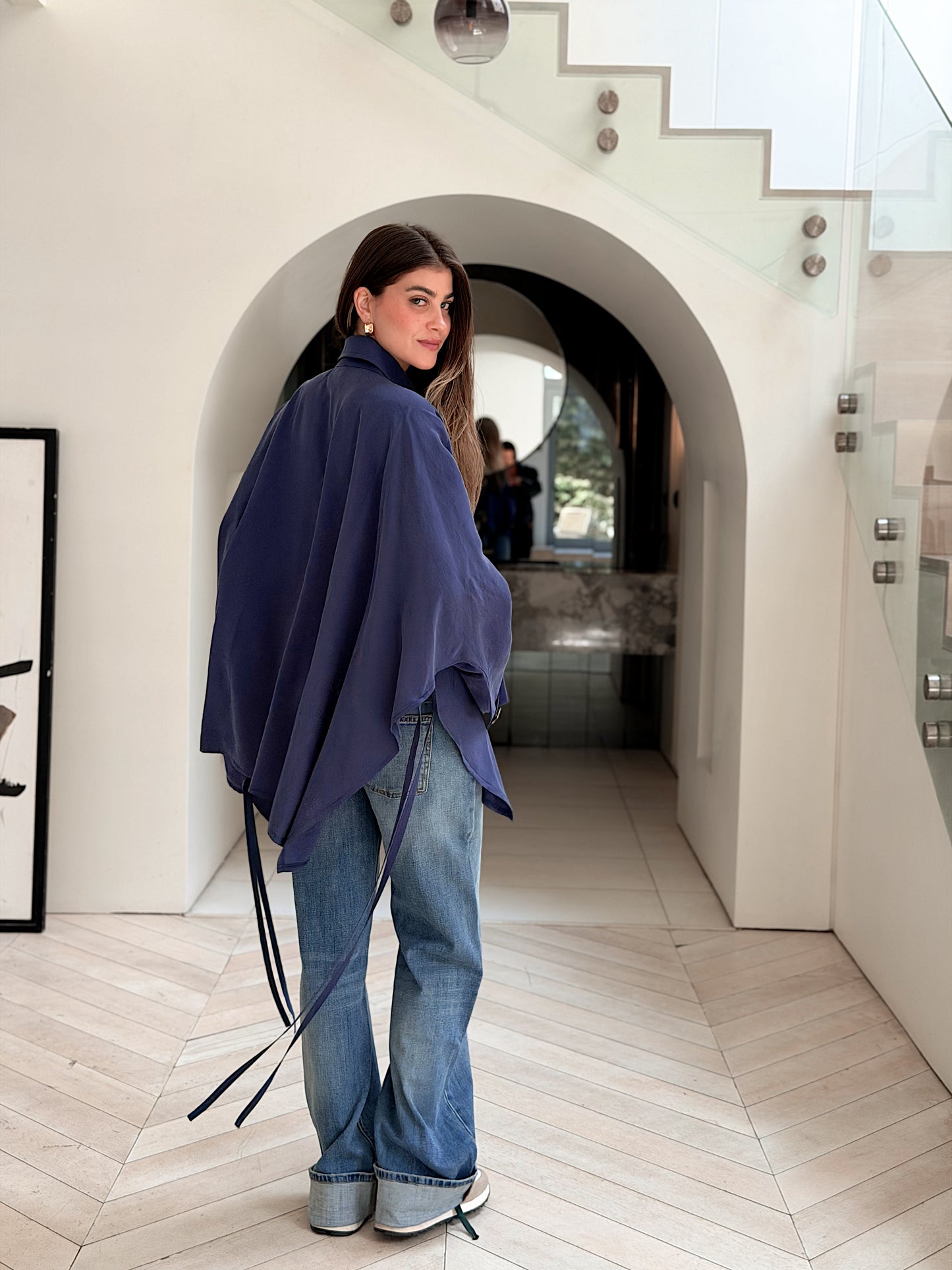 Effortless Flow blouse in Navy blue