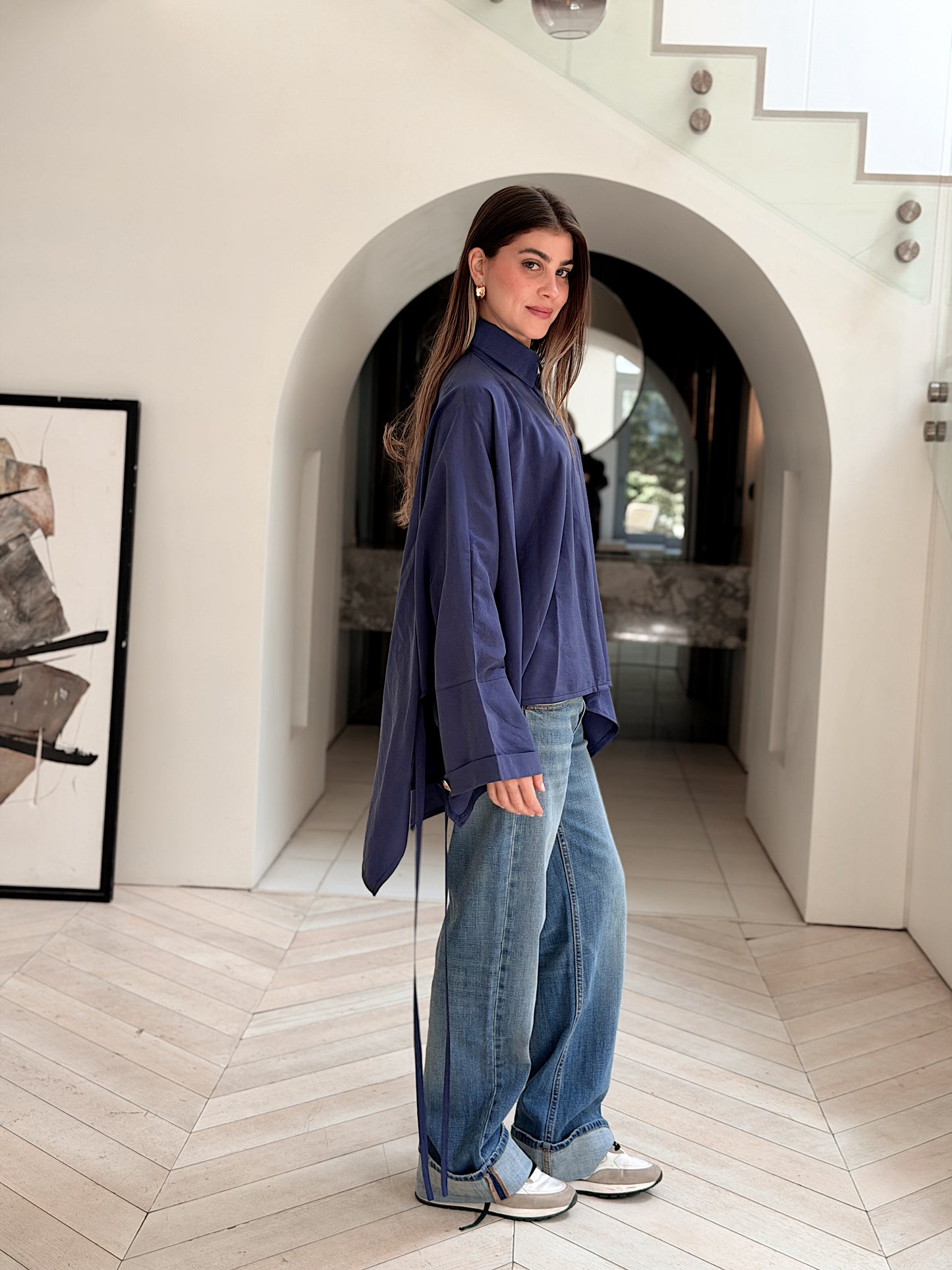 Effortless Flow blouse in Navy blue