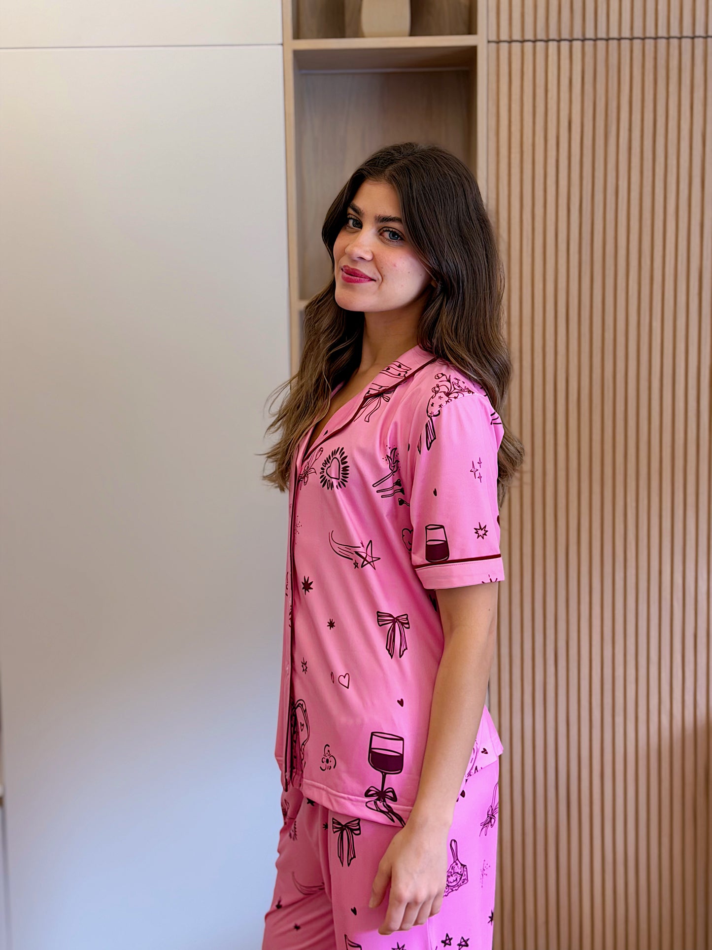 Self love cotton Button -up pajama/ just a girl
