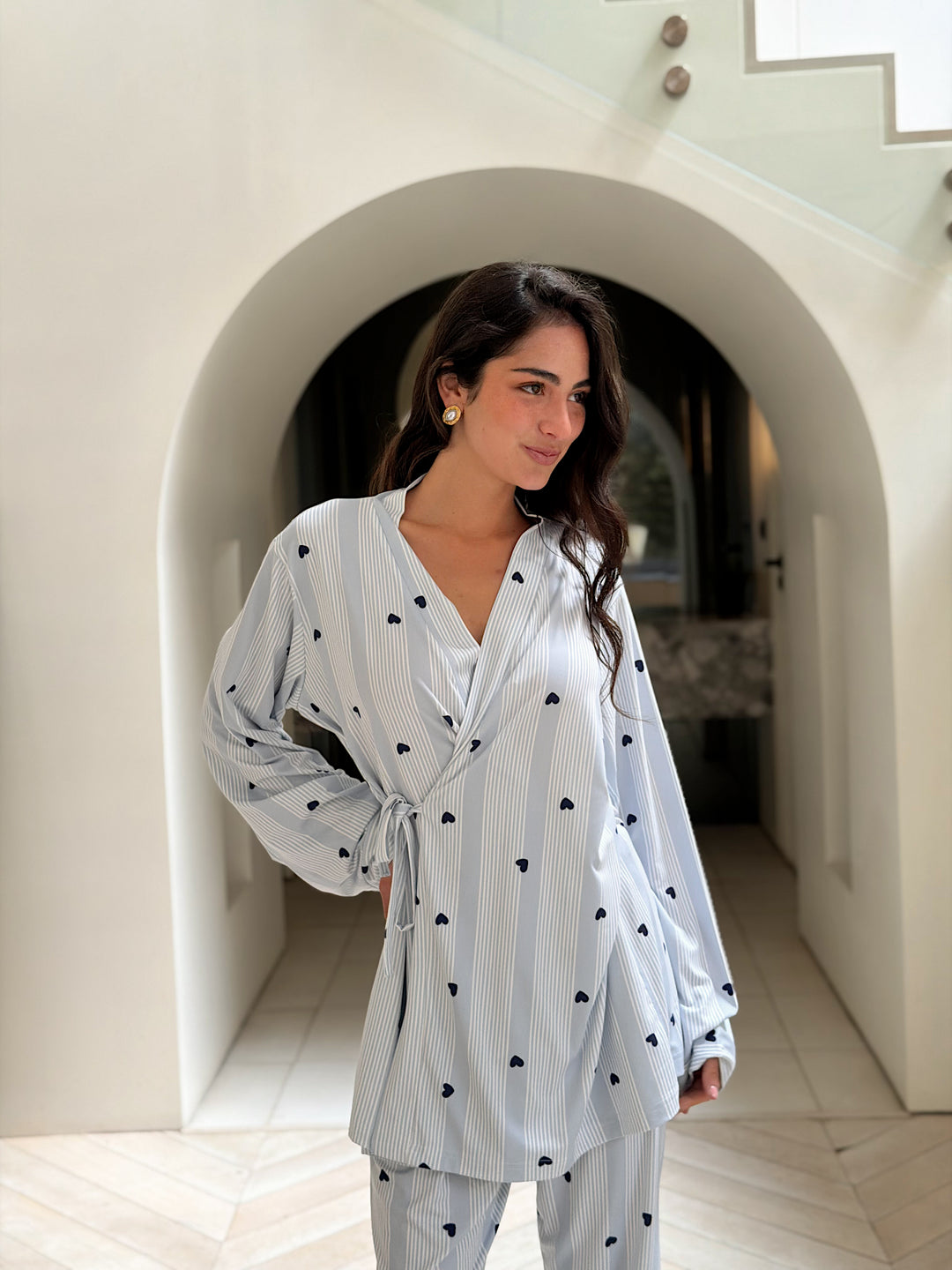 Self love cotton/ lovely lines in Blue pajama only